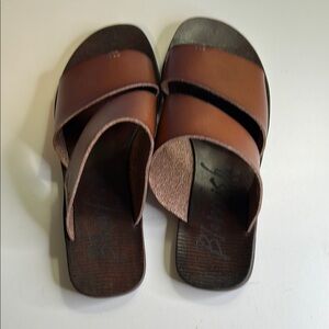 Blowfish Tan Brown Crossover Slide Sandals